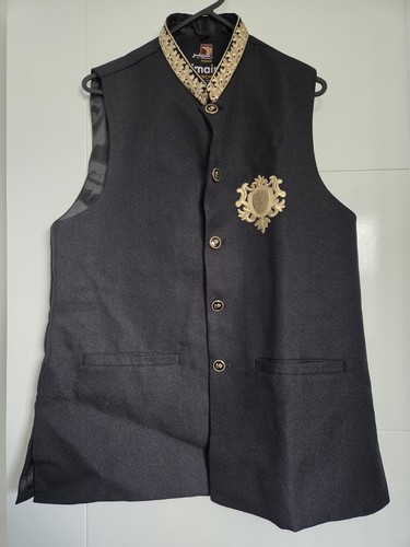 Mens black gold - gold, kurta