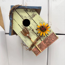 Hand-Painted Wooden Bird Box