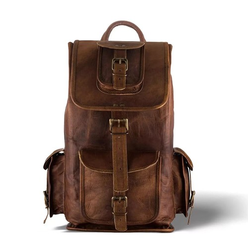Leather bag genuine backpack - bag,