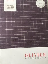 OLIVIER DESFORGES KUTA PRUNE SATIN FITTED SHEET SUPERKING