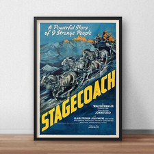 John Wayne Movie Poster - Stagecoach - 1939 Classic Movie Print A4 A3 Size