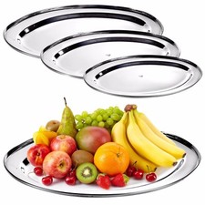 Silver Effect Oval Serving