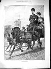 Old Antique Print 1890 Queen'S