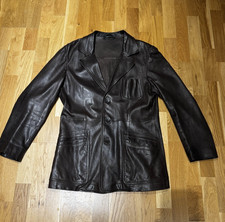 GUCCI Men's Brown Leather Jacket - SIZE 54 - TOM FORD ERA