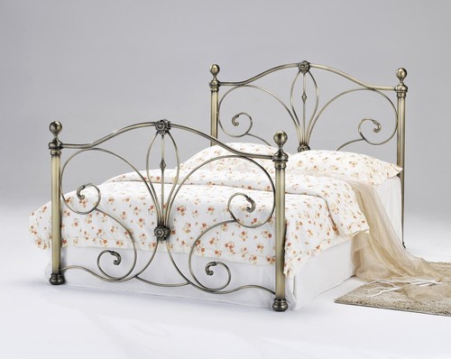 Brass metal bed diane 4ft6 - brass,
