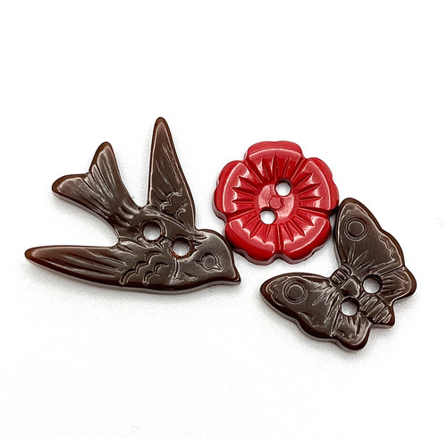 Vintage bakelite button lot - button, 3