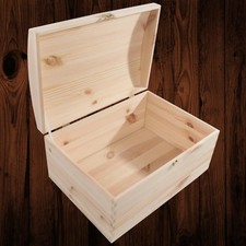 Large wooden treasure chest - wooden, /