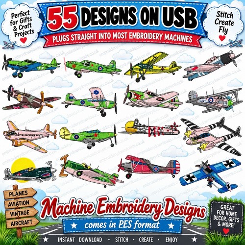 Airplane pes embroidery - airplane,