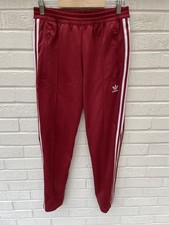 Adidas Originals Joggers Mens Small Red Pleated Tapered Trefoil Firebird SST