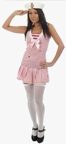 Adult ladies navy sailor pink - navy,