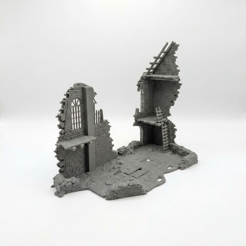 28mm damaged factory warehouse - damaged,