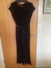 LAURA ASHLEY BLACK VELVET JUMP SUIT SIZE 12