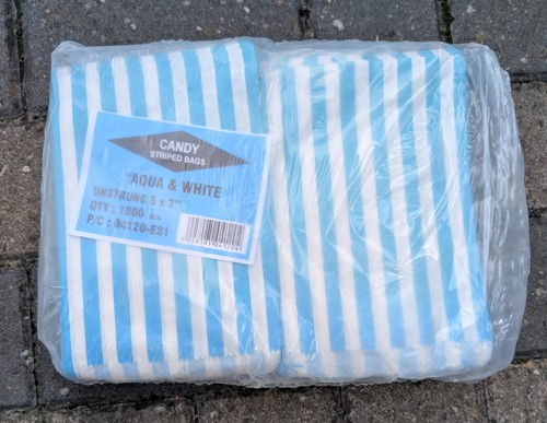 Baby blue candy striped bags - candy,