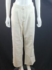 Cotton Traders Ladies Cream Linen Cotton  Mix Trousers Summer Holidays L NWT