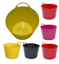 Plastic Laundry Flexi Hamper Bucket Tub Construction Container Home Trug Handles