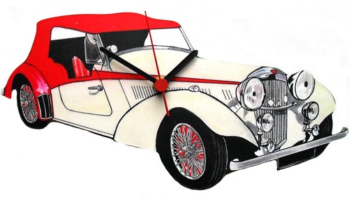 Vintage sports car clock - clock,
