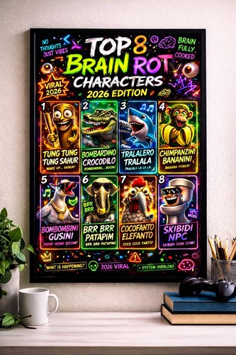 Brain rot poster funny - rot,