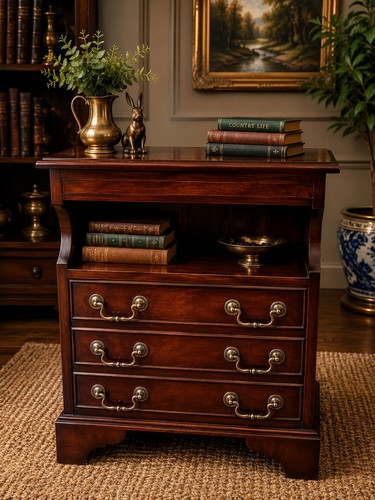 Mahogany lamp table bedside - mahogany,