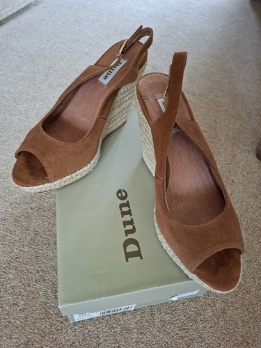 Womens dune suede wedges size - suede,