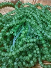 13 Strands of Light Green Crackle 10mm Beads