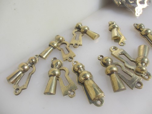 Victorian brass keyhole cover - brass,