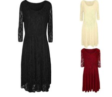 Ladies Womens Round Neck 3/4