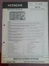 HITACHI AX-10 Mini HI-FI Stereo System Service Manual 