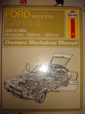 HAYNES WORKSHOP MANUAL FORD CAPRI 74-82 1.6 2.0 L GL XL GT GTXL GHIA 2.0S MK2 