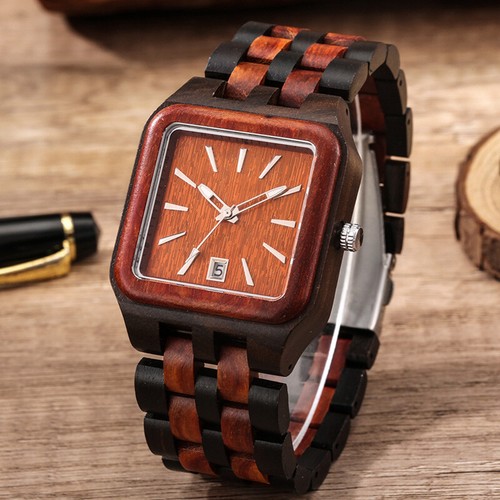 Unisex retro wooden quartz - unisex,