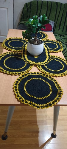 Handmade crochet dinning table