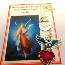 Never Drive Faster than Your Guardian Angel can Fly Hanging Charm for Car etc