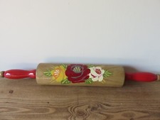 Vintage Retro Wooden Bargeware, Narrow Boat  Hand Painted Rolling Pin