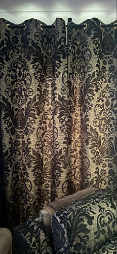 Pairs wade fabric - pairs, gilt/black