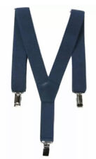 CHILDRENS/KIDS/BOYS/GIRLS PLAIN OR SPARKLE ADJUSTABLE TROUSER "Y" BRACES BLUE