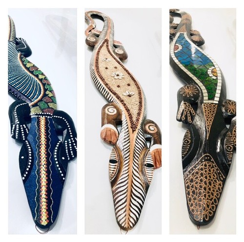 Wooden gecko lizard wall - wooden,