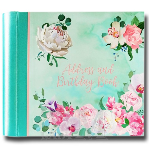 Hardback floral address - floral, &