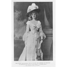 Miss Lilian Braithwaite Victorian Actress Antique Print 1901