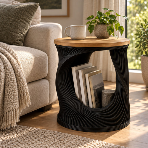 Sculptural side table - sculptural, book