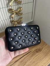 Anya Hindmarch black heart studs Studded Purse / Card Holder case unusual 