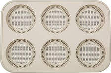 6 Cavity Silicone Hamburger Bun Pan Non Stick Burger Bread Mold Pan Baking Tool