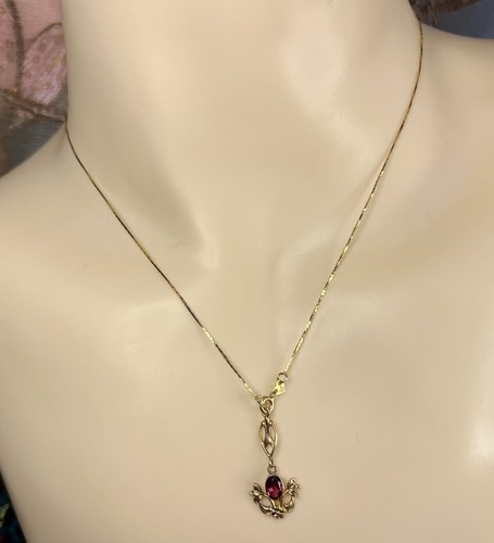 Antique 14k gold garnet - 14k,