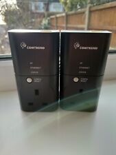 2 x COMTREND 9020 200Mbps Black Powerline Ethernet Adapter UK Plugs