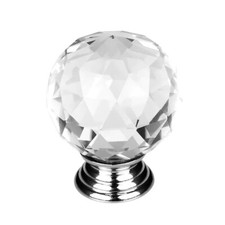 VDL 20~30mm Crystal Door Knobs Diamond Round Cabinet Furniture Cupboard Drawer