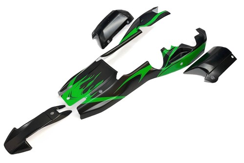Baja bodyshell black green - bodyshell, black/green
