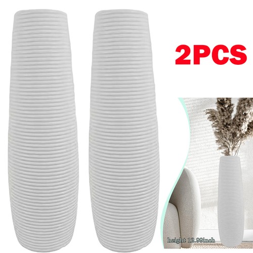 2pc tall floor vase white - 2pc,