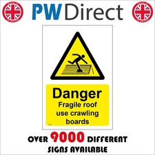 SIGN Danger Fragile Roof Use