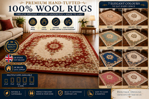 100 wool hand - hand, tufted