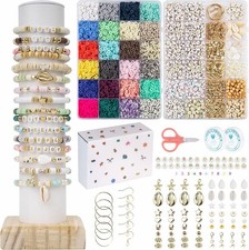 8400Pcs Friendship Bracelet Making Kit, 2 Boxes Flat Clay Bead for Jewellery Mak