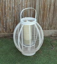 Lantern Candle Holder Giant Size Rattan With Handle & Candle 60cm - Patio Home