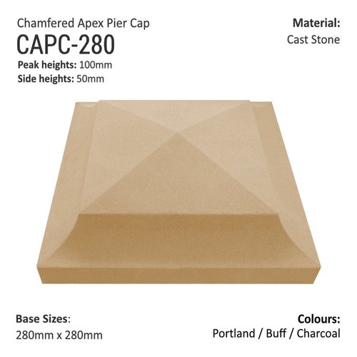 Chamfered cast stone pier - stone,